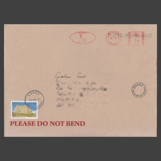 Lundy 1994 24p Marisco Castle Stamp Postally Used on Cover