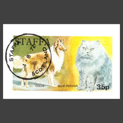 Staffa 1972 Dog / Cat Sheetlet (35p, CTO)