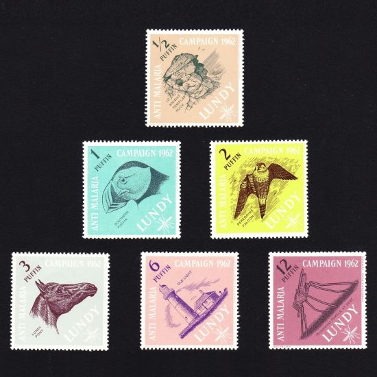 Lundy 1962 Anti Malaria Set (6v, ½p to 12p, U/M)