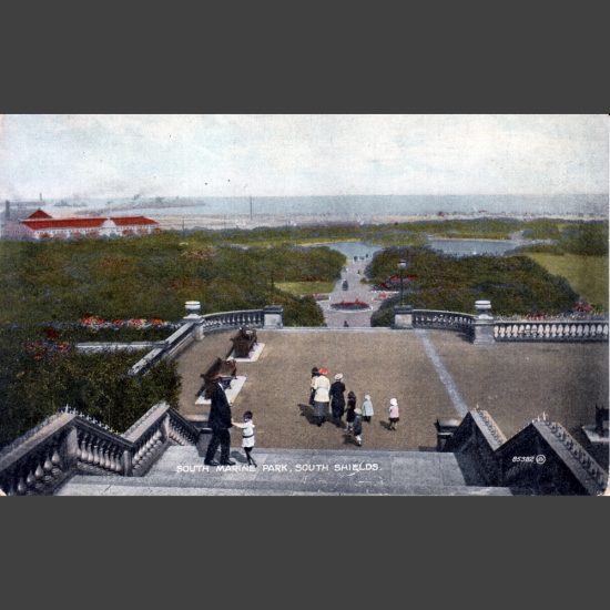 Valentine's 'Colourtone' Postcard - South Marine Park, South Shields - 1921