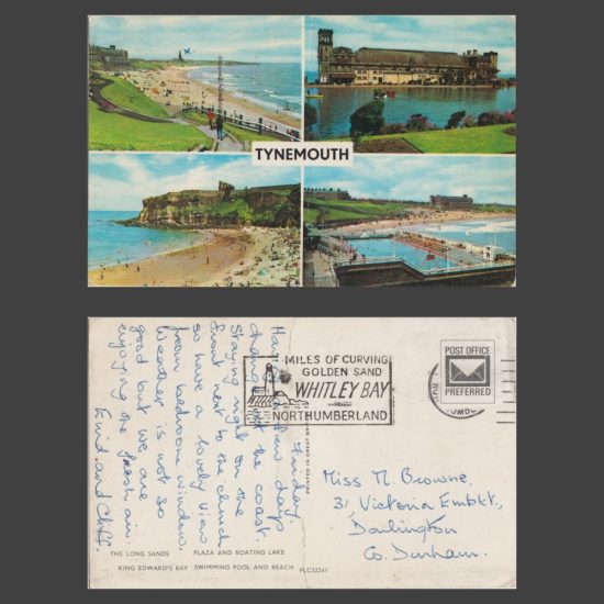Postcard - Tynemouth Multiview, feat. Plaza, Long Sands, Outdoor Pool, c.1970s