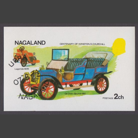 Nagaland 1974 1974 Churchill and Classic Cars Sheetlet (2ch, CTO)