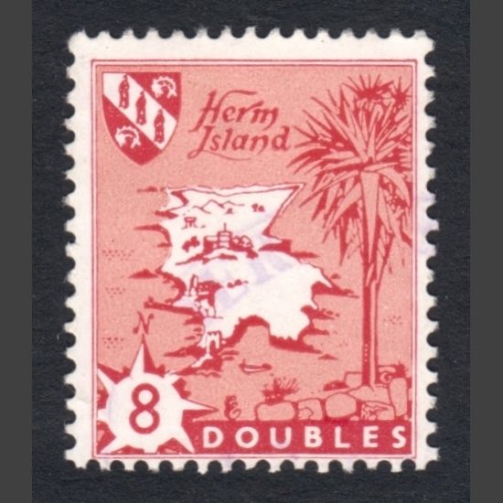 Herm Island 1959 Map Definitives (8d - single value, F/U)