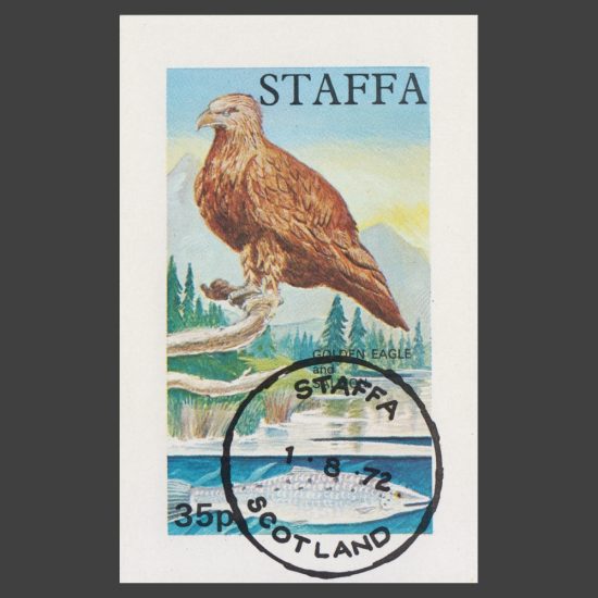 Staffa 1972 Golden Eagle / Salmon Sheetlet (35p, CTO)