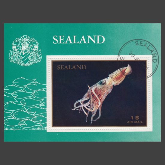 Sealand 1970 Squid Sheetlet ($1, CTO)