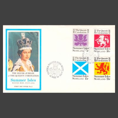 Summer Isles 1978 Silver Jubilee of Queen's Coronation FDC (4v, 5p to 25p)