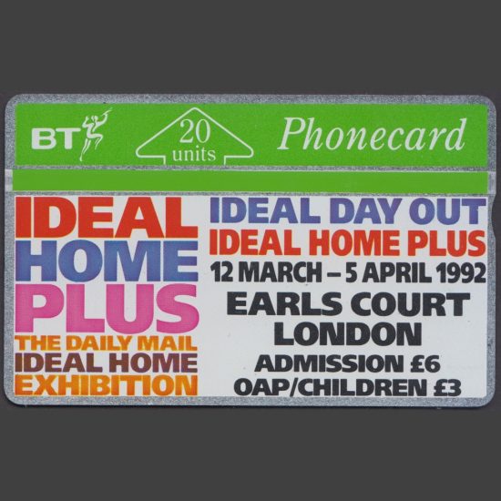BT 1992 Ideal Home Exhibition 20 Unit Phonecard (Used)