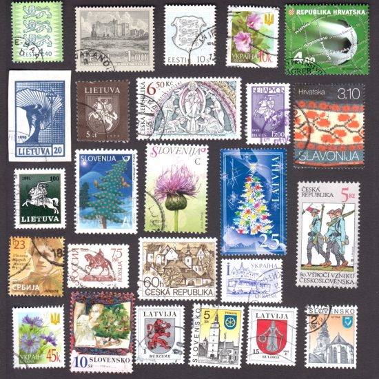 Ex-USSR/Yugoslavia/Czechoslovakia – Collection of 25 Different Used Stamps from Independent New Republics