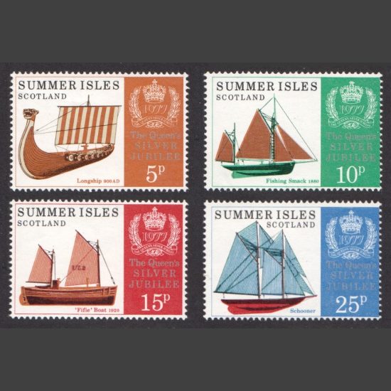 Summer Isles 1977 Silver Jubilee of Queen's Accession (4v, 5p to 25p, U/M)