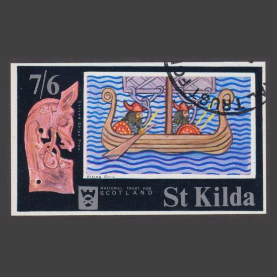 St Kilda 1971 Viking Ship (7s6d MS, CTO)