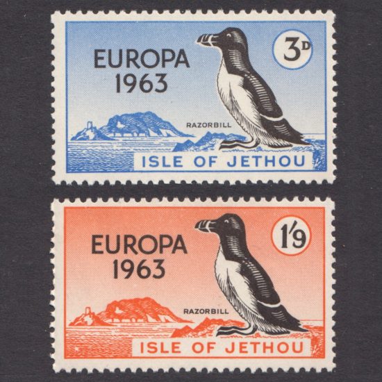 Isle of Jethou 1963 Europa Set - Island and Razorbill (2v, 3d and 1s9d, U/M)