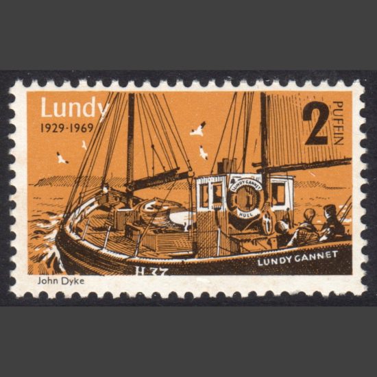Lundy 1969 40th Anniversary of Lundy Post - 2p Value Only (U/M)