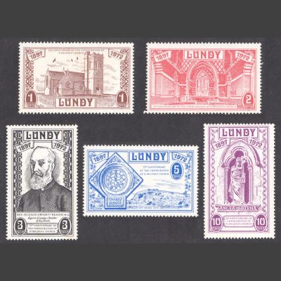 Lundy 1972 75th Anniversary of the Consecration of St Helena's Church (5v, 1p to 10p, U/M)
