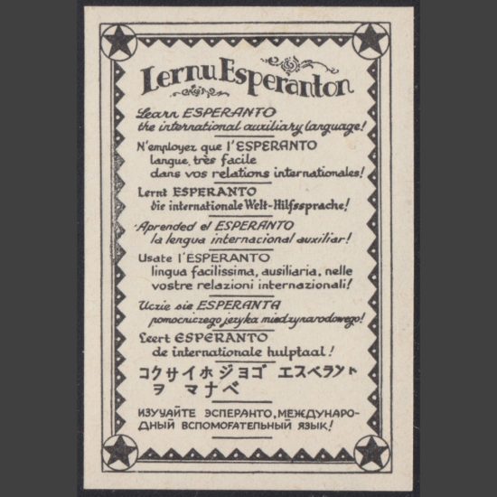 "Lernu Esperanton" Esperanto Poster Stamp (U/M)
