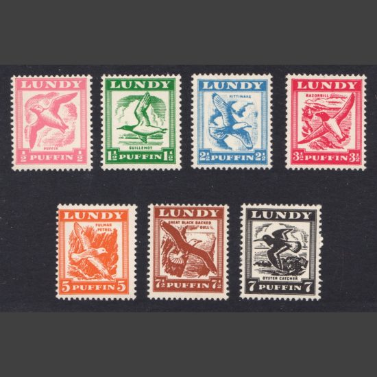 Lundy 1951 Birds on the Wing (7v, 1p to 9p, U/M)