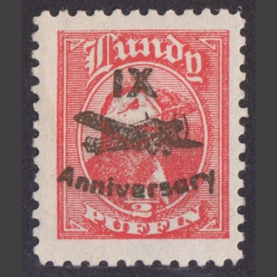 Lundy 1943 ½p IX Anniversary of Airmail Overprint (M/M)
