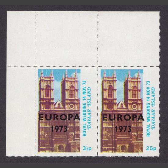 Davaar Island 1973 Europa Overprints on Royal Wedding (2v, 3½p and 25p, U/M)
