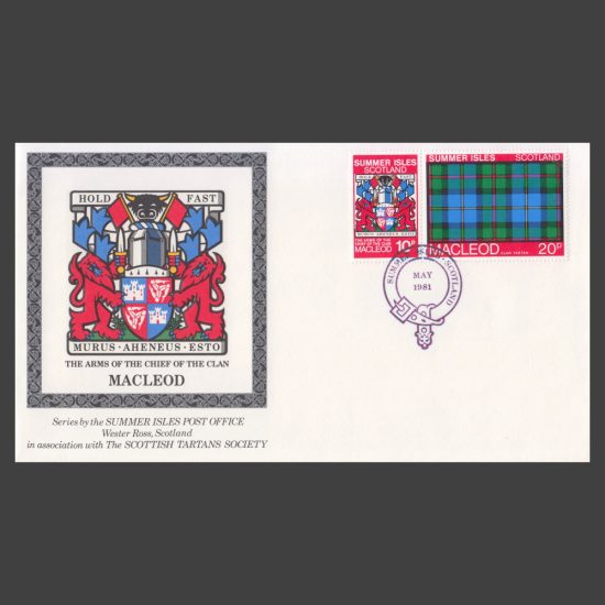 Summer Isles 1981 Clan Tartan Commemorative Cover with 10p and 20p MacLeod Stamps