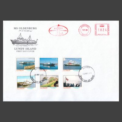 Lundy 2008 50th Anniversary of the Launching of MS Oldenburg Set on First Day Cover (FDC)