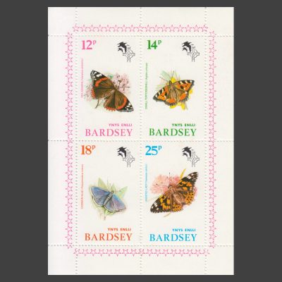 Bardsey 1981 Butterflies Set in Sheetlet (4v, 12p to 25p, U/M)