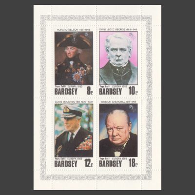 Bardsey 1980 Europa - Famous People Set in Sheetlet (4v, 8p to 18p, U/M)