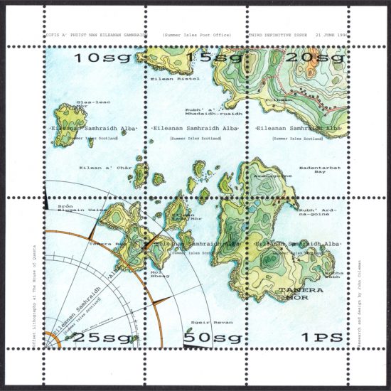 Summer Isles 1996 Map of the Islands Sheetlet (6v, 10sg to 1PS, U/M)