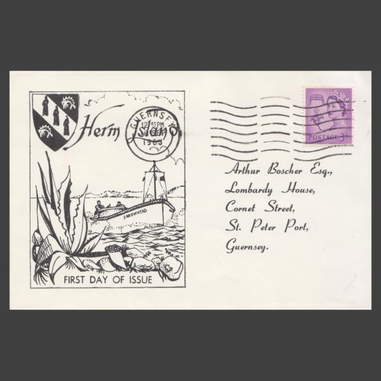 Herm Island 1963 Europa Set on First Day Cover (FDC) - front