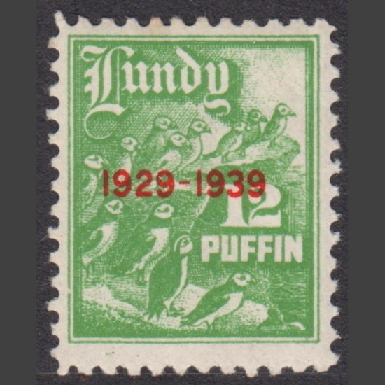 Lundy 1939 10th Anniversary of Lundy Post (12p - single value, U/M)