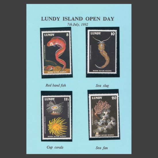 Lundy 1978 Marine Nature Reserve Issue in "Lundy Island Open Day" 1992 Souvenir (4v, 8p to 20p, U/M)