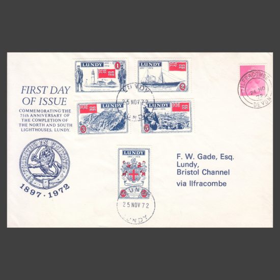 Lundy 1972 Trinity House First Day Cover (FDC)