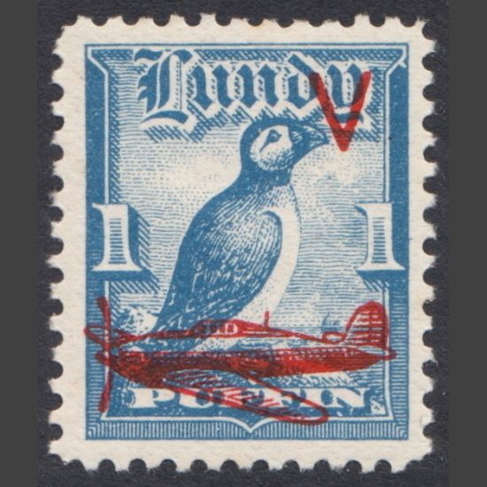 Lundy 1942 Victory Issue Overprints (1p scarlet - single value, U/M)