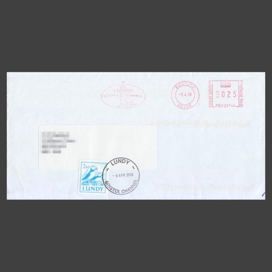 Lundy 2002 2nd Class Definitive Postally Used on Cover (in 2010)
