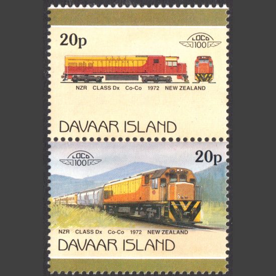 Davaar Island 1986 New Zealand Class DX Diesel-Electric Train (2x 20p, U/M)