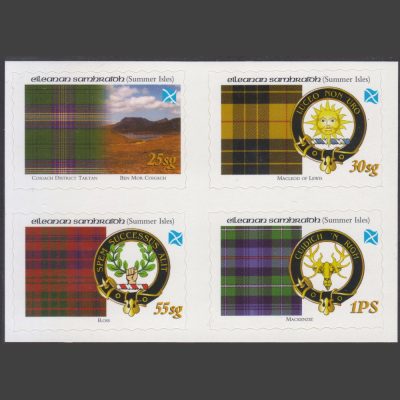 Summer Isles 2005 Tartans of the Far North – First Issue - Se-tenant Block (4v, 25sg to 1PS, U/M)