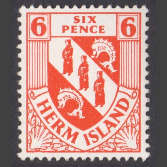 Herm Island 1954 Crest Issue Colour Change (6d, U/M)