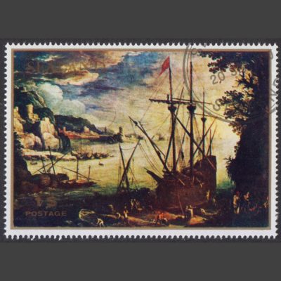 Sealand 1970 "The Port" Painting ($1 – single value, CTO)