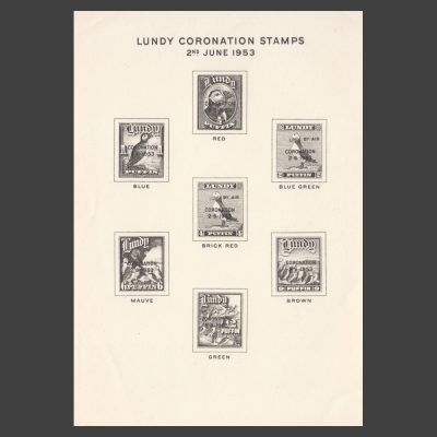 Lundy 1953 Coronation Publicity Sheet (U/M)