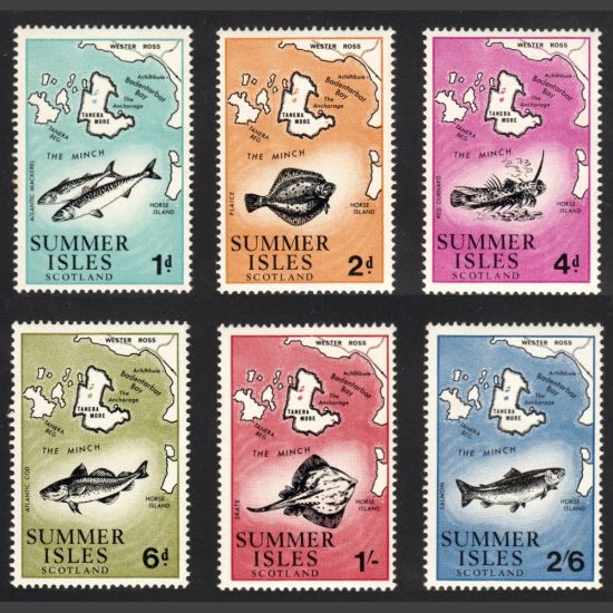 Summer Isles 1970 Fish and Maps Definitives (6v, 1d to 2s6d, U/M)