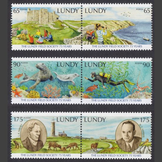 Lundy 2021 The Lundy Field Society 75 Years (6v, 65p to 175p, U/M)