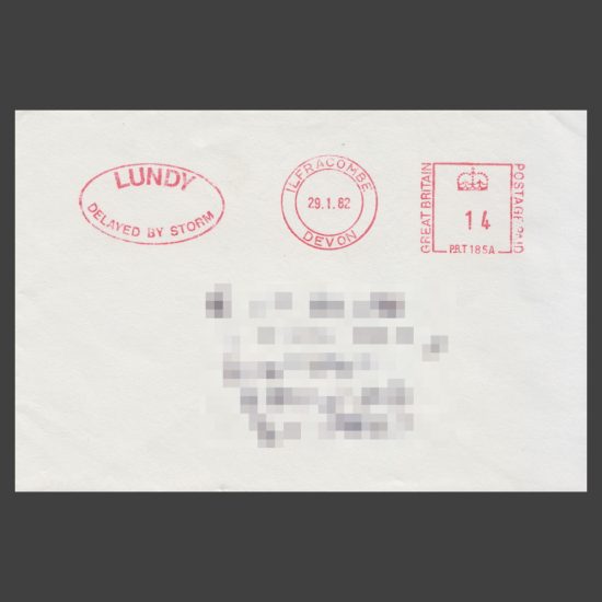Lundy 1974 2p, 5p & 10p Definitives Postally Used on Cover (in 1982)