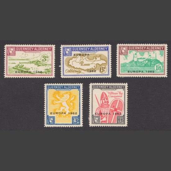 Guernsey-Alderney Commodore Shipping 1962 Europa (5v, 3d to 3s, U/M)