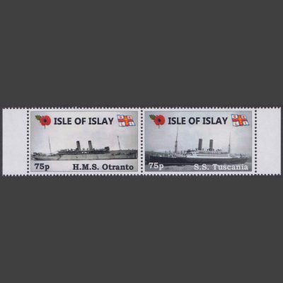 Islay 2018 Remembrance 100 - HMS Otranto and SS Tuscania (2 x 75p, U/M)