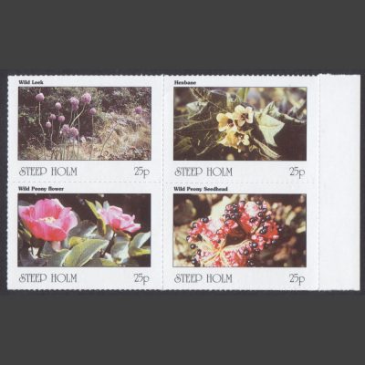 Steep Holm 2000 Rare Flora Se-tenant Block (4x 25p, U/M)
