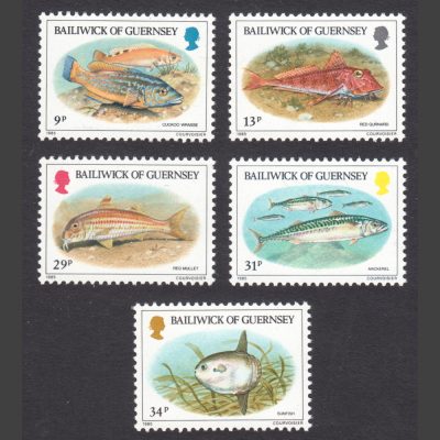 Guernsey 1985 Fish (SG 332-336, U/M)