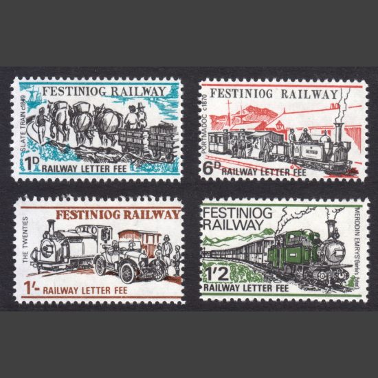Ffestiniog Railway 1969 Definitives (4v, 1d to 1s2d, U/M)