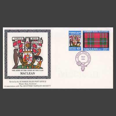 Summer Isles 1981 Clan Tartan Commemorative Cover with 10p and 20p MacLean Stamps