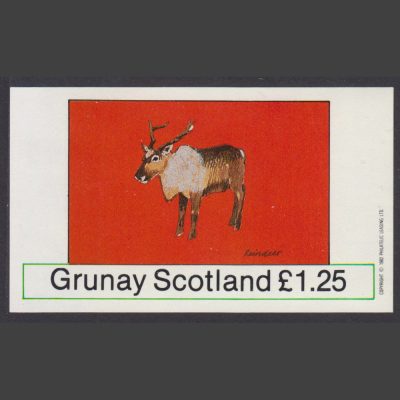 Grunay 1982 Reindeer Imperforate Sheetlet (£1.25, U/M)