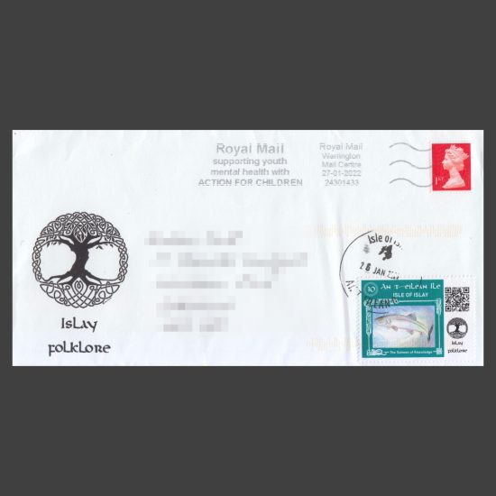 Islay 2022 10p Folklore Stamp Postally Used on Cover
