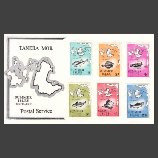 Summer Isles 1970 Fish and Maps Definitives Unfranked on Postcard