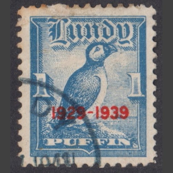 Lundy 1939 1p 10th Anniversary of Lundy Post (Used)